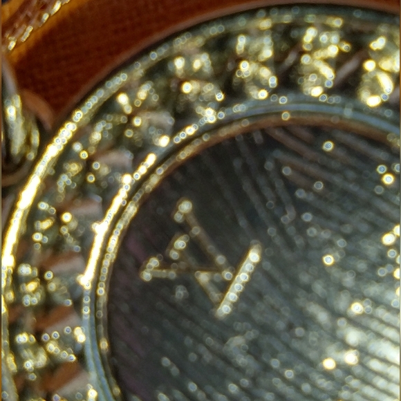 LOUIS VUITTON LV ZIPPER PULL CHARM GOLD tone metal, PINK RHINESTONES 23mm - Picture 3 of 5